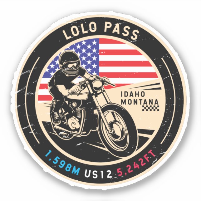 Lolo Pass Idaho Motorcycle Sticker (Front)