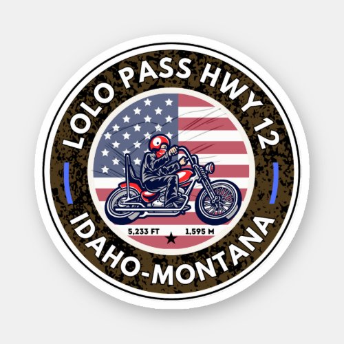 Lolo pass road Oregon motorcycle trip Sticker