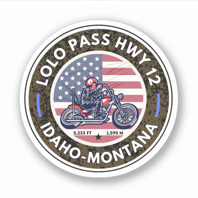 Lolo pass road Oregon motorcycle trip Sticker (Front)