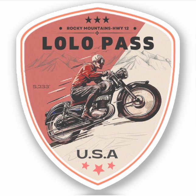 lolo pass road Oregon motorcycle trip Sticker (Front)