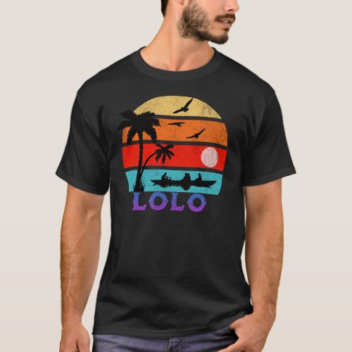 Lolo Retro Sunset Ocean Grandfather T_Shirt