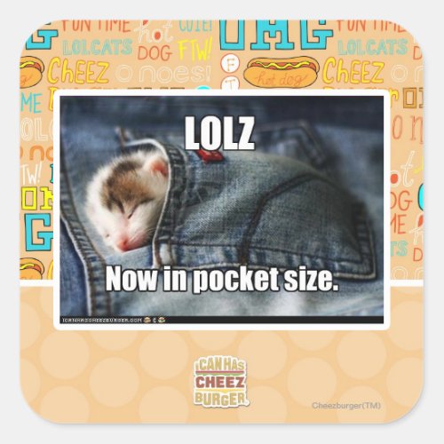 LOLZ Now in Pocket Size Square Sticker