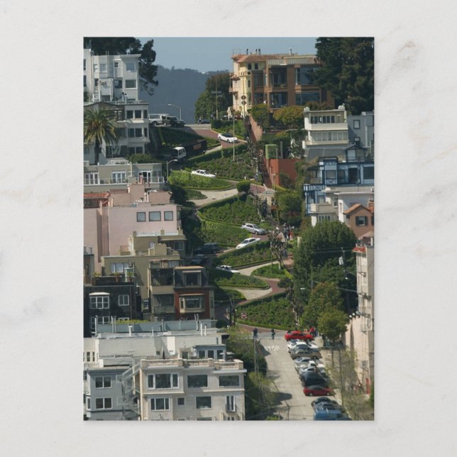 Lombard Street In San Francisco Americas Crookedes Postcard (Front)