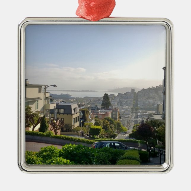 Lombard Street - San Francisco, California Metal Ornament (Front)
