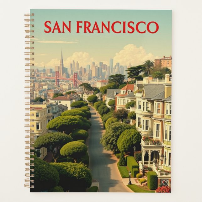 Lombard Street, San Francisco | Vintage Retro  Planner (Front)