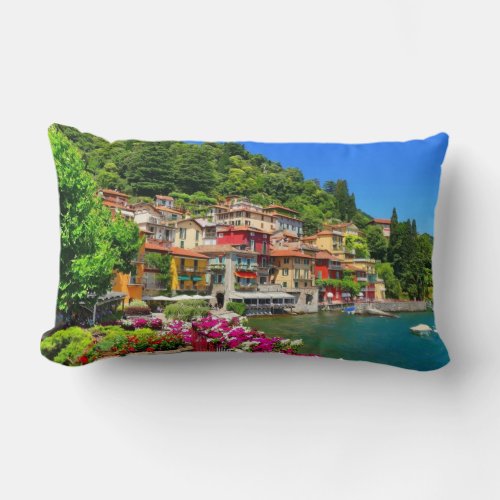 Lombardy Italy Como Lake Europe Lumbar Pillow