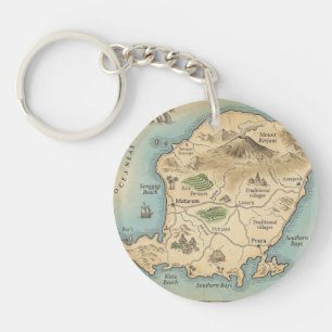 Lombok Indonesia Island Map Tropical Keychain