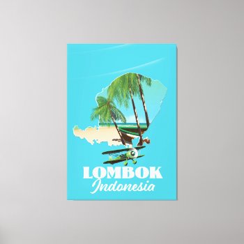 Lombok Indonesia Map Canvas Print by bartonleclaydesign at Zazzle