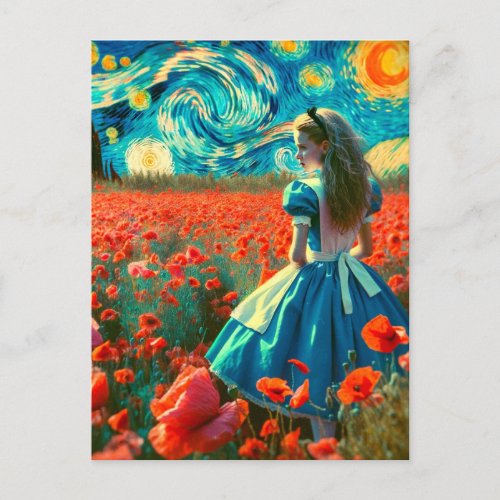 Lomographic Photo Alice in the Starry Night Poppy  Postcard