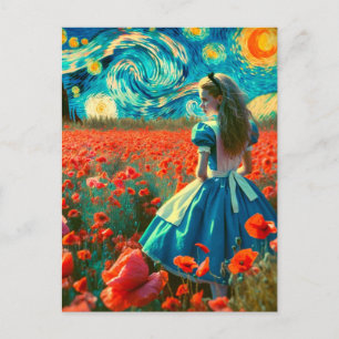 Lomographic Photo Alice in the Starry Night Poppy Postcard