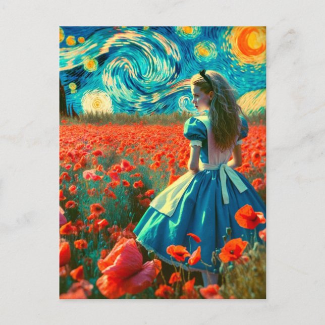 Lomographic Photo Alice in the Starry Night Poppy  Postcard (Front)