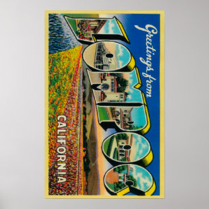 Lompoc, California - Large Letter Scenes Poster