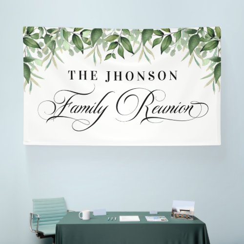 Lona Family Reunion greenery backdrop Banner