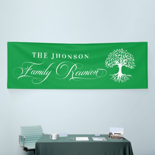 Lona Family Reunion tree backdrop Green