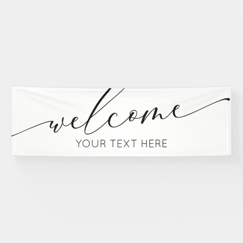 Lona WELCOME black and white Sign banner backdrop 