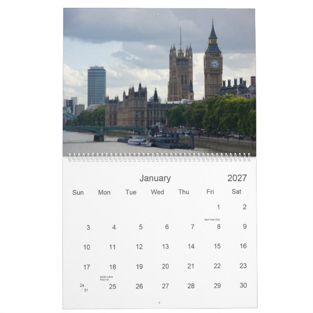 London 2011 Calendar (Jan 2027)