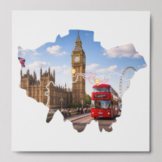 London 26.2 Marathoner Course Map Poster Peel And Stick Photo Tile