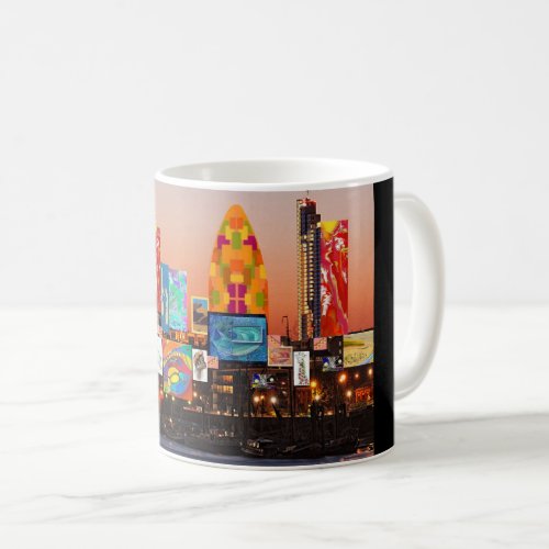 London 2 skyline collage coffee mug