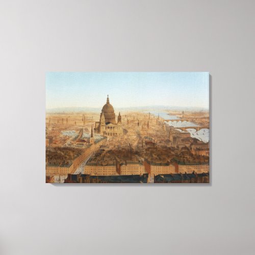London a birds eye view of St Pauls and the Ri Canvas Print