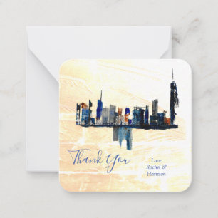 London Abstract Ink Art Painted Wedding Thank You Note Card