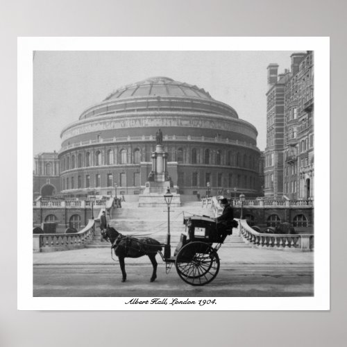 London Albert Hall Vintage England 1904 Poster