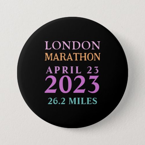 London April 23 Marathon Custom Text Button
