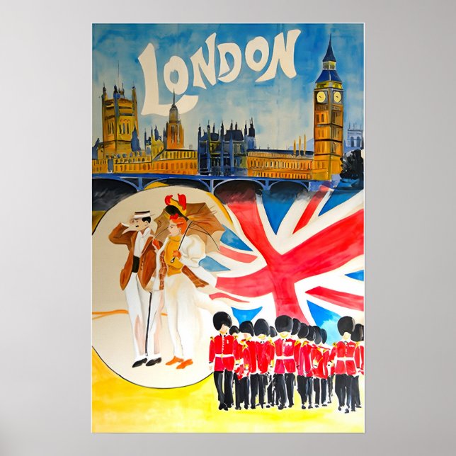 London Art England Travel Poster UK Print English  (Front)