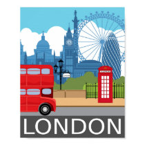 London art print retro travel railway poster London art print retro travel railway poster