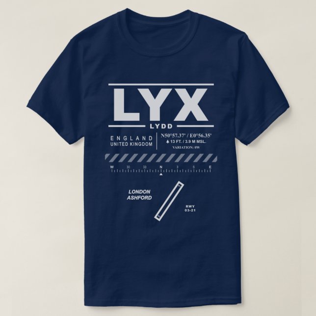 London Ashford Lydd Airport LYX T-Shirt (Design Front)