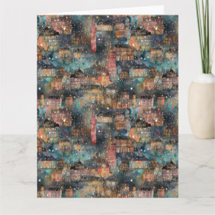 London at Christmas & New Year's in Watercolors Card