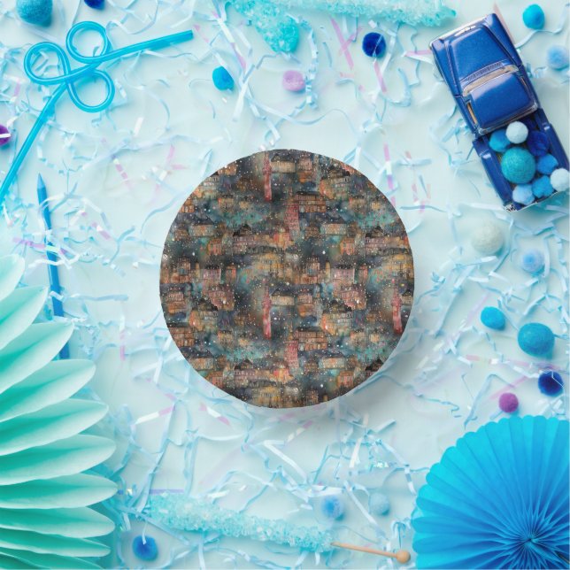 London at Christmas & New Year's in Watercolors Paper Bowls (Party)