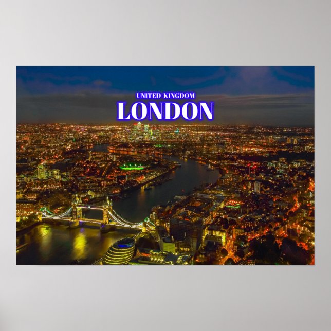London At Night - United Kingdom Poster (Front)