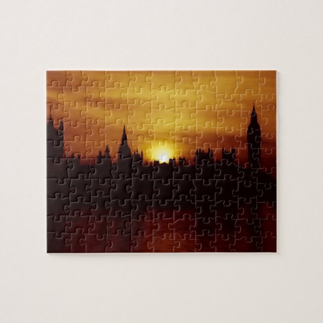 London at Sunset - Parliament - 8x10 - 110 pc Jigsaw Puzzle (Horizontal)