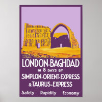 London - Baghdad Orient Express Poster