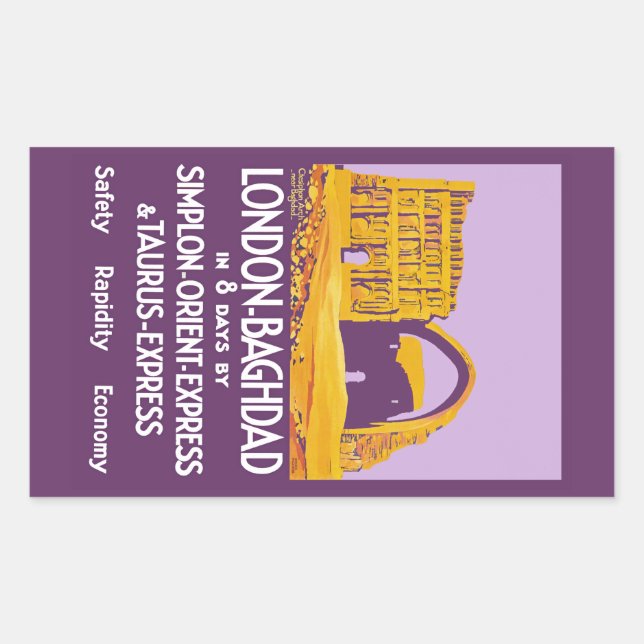 London - Baghdad Orient Express Rectangular Sticker (Front)