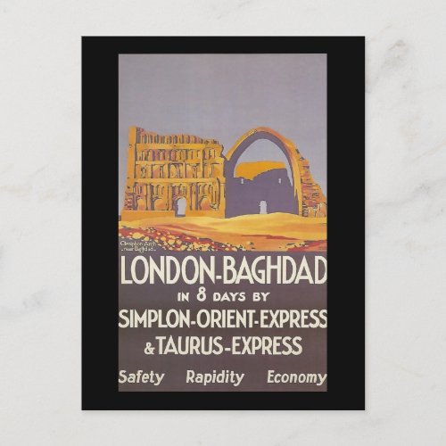 London Baghdad simplon orient express Postcard
