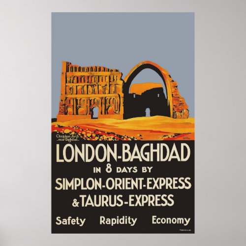 London _ Bhagdad in eight days Simplon Orient Poster