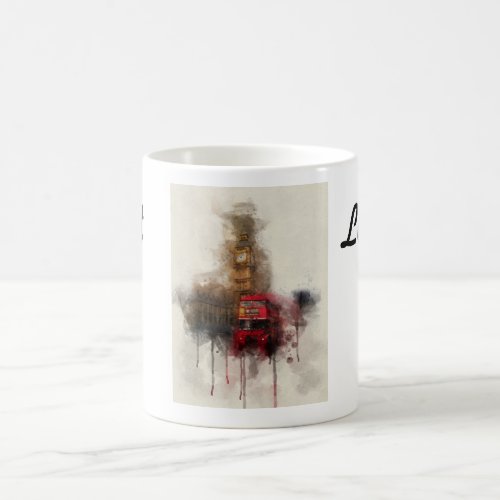 London big ben and red bus   coffee mug
