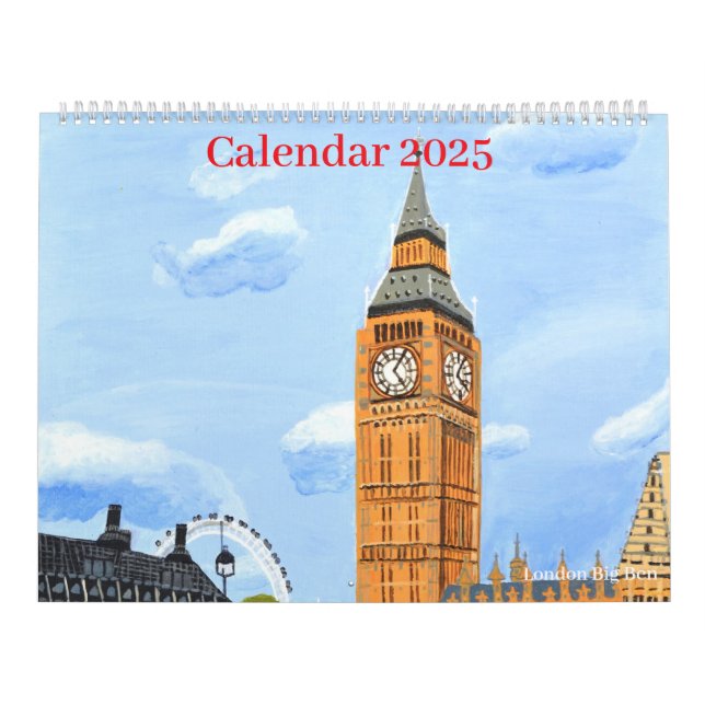 London Big Ben Calendar 2025  (Cover)