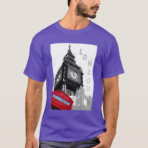 London Big Ben Clock Tower Elegant Modern Trendy T_Shirt