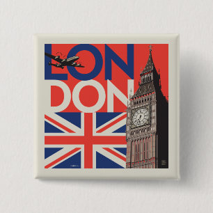 London Big Ben England Button