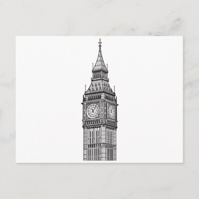 London Big Ben Illustration Postcard (Front)