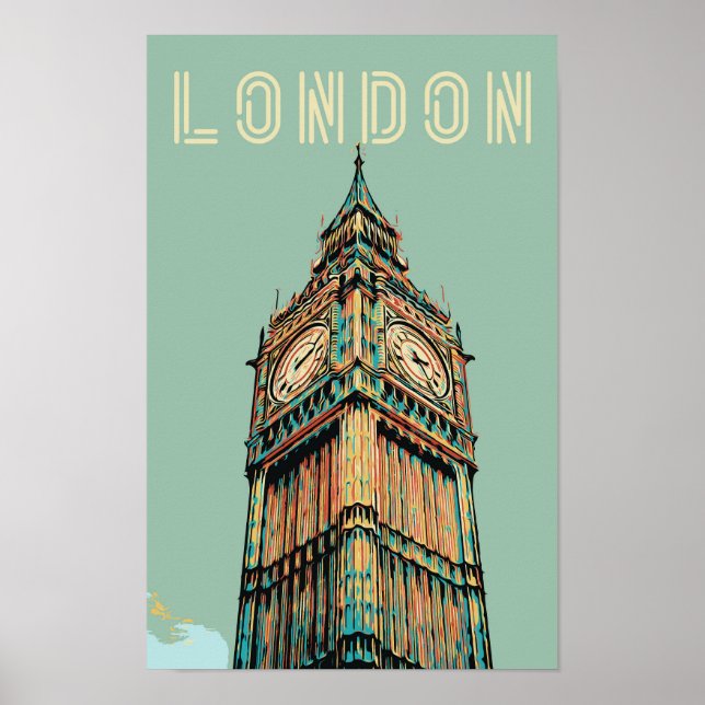 London Big Ben illustration Postcard Poster (Front)