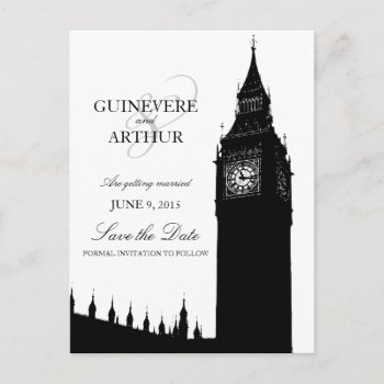 London Big Ben Modern Wedding Save The Date Announcement Postcard by loveisthething at Zazzle