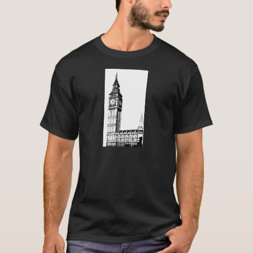 LONDON BIG BEN monotone print T_Shirt