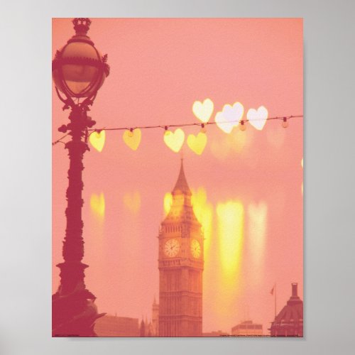 London  Big Ben Photograph Filtered Nightime Poster