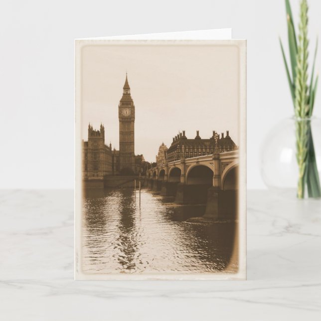 London - Big Ben - Thames Greeting Card (Front)
