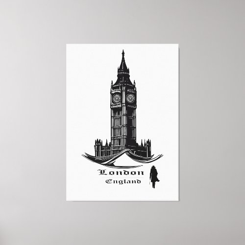 London Big Ben Tower vector  Canvas Print