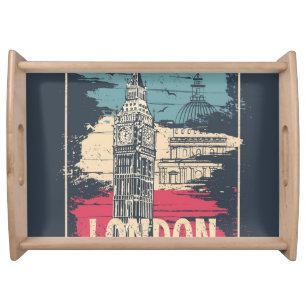 London Big Ben: Typography Poster Serving Tray