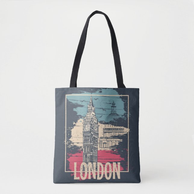 London Big Ben: Typography Poster Tote Bag (Front)